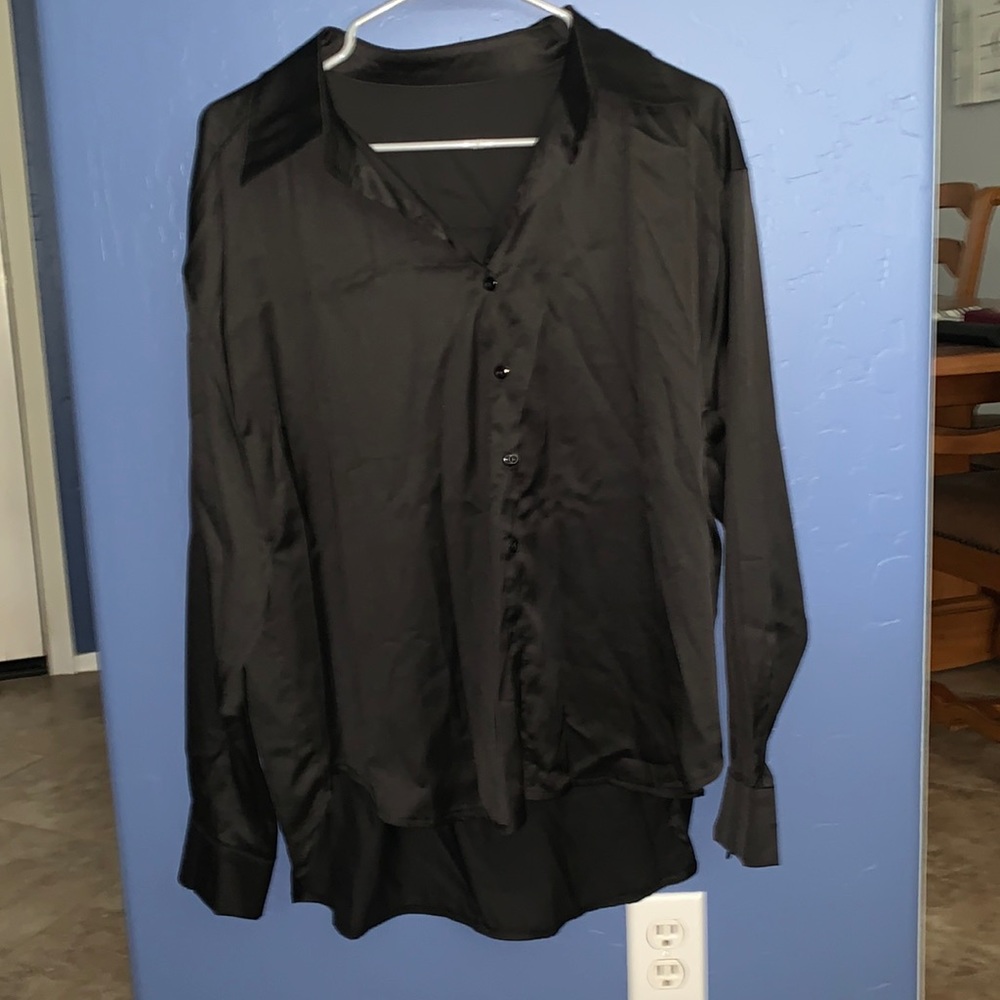 Black silk shirt